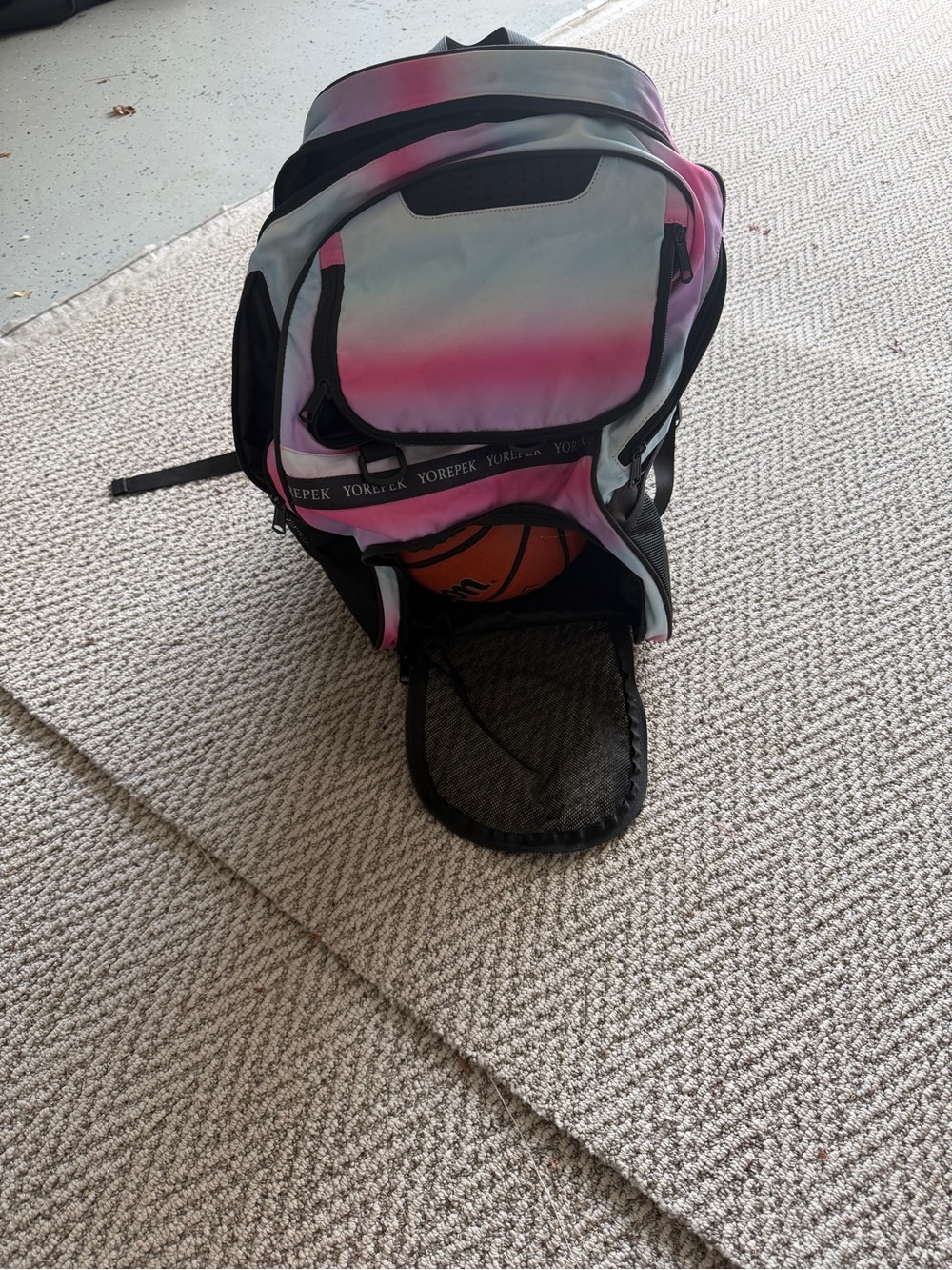 Large Basketball backpack with ball holder and shoe compartment